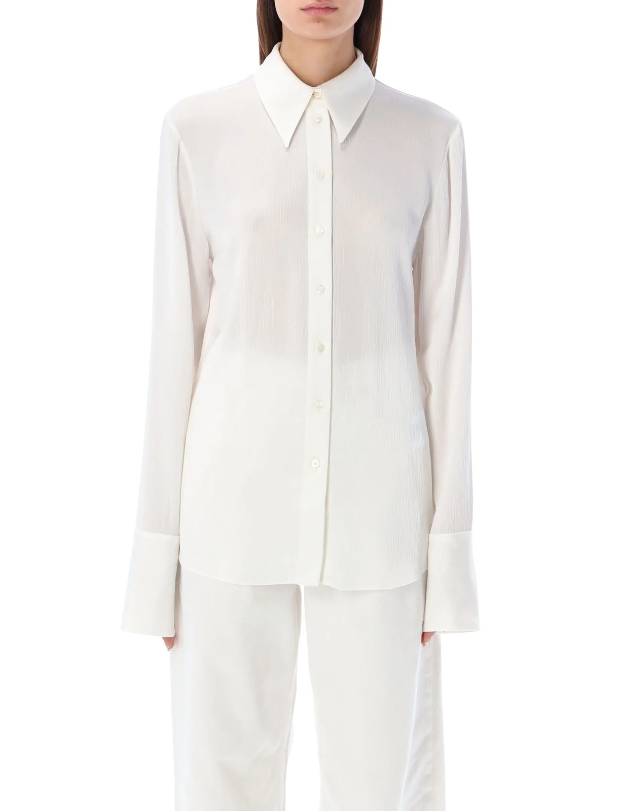 Golden Goose Long-sleeve Button-up Shirt In White