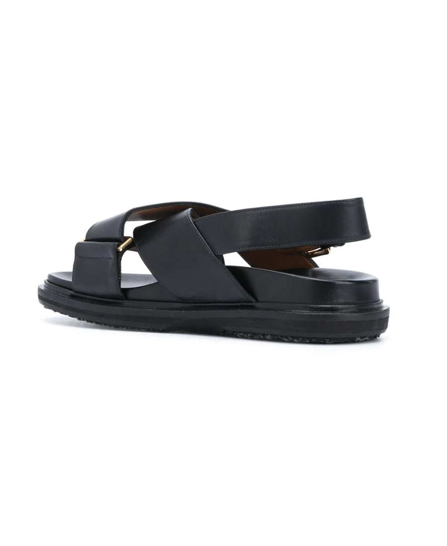 Marni Criss-cross Fussbett Sandals In Black