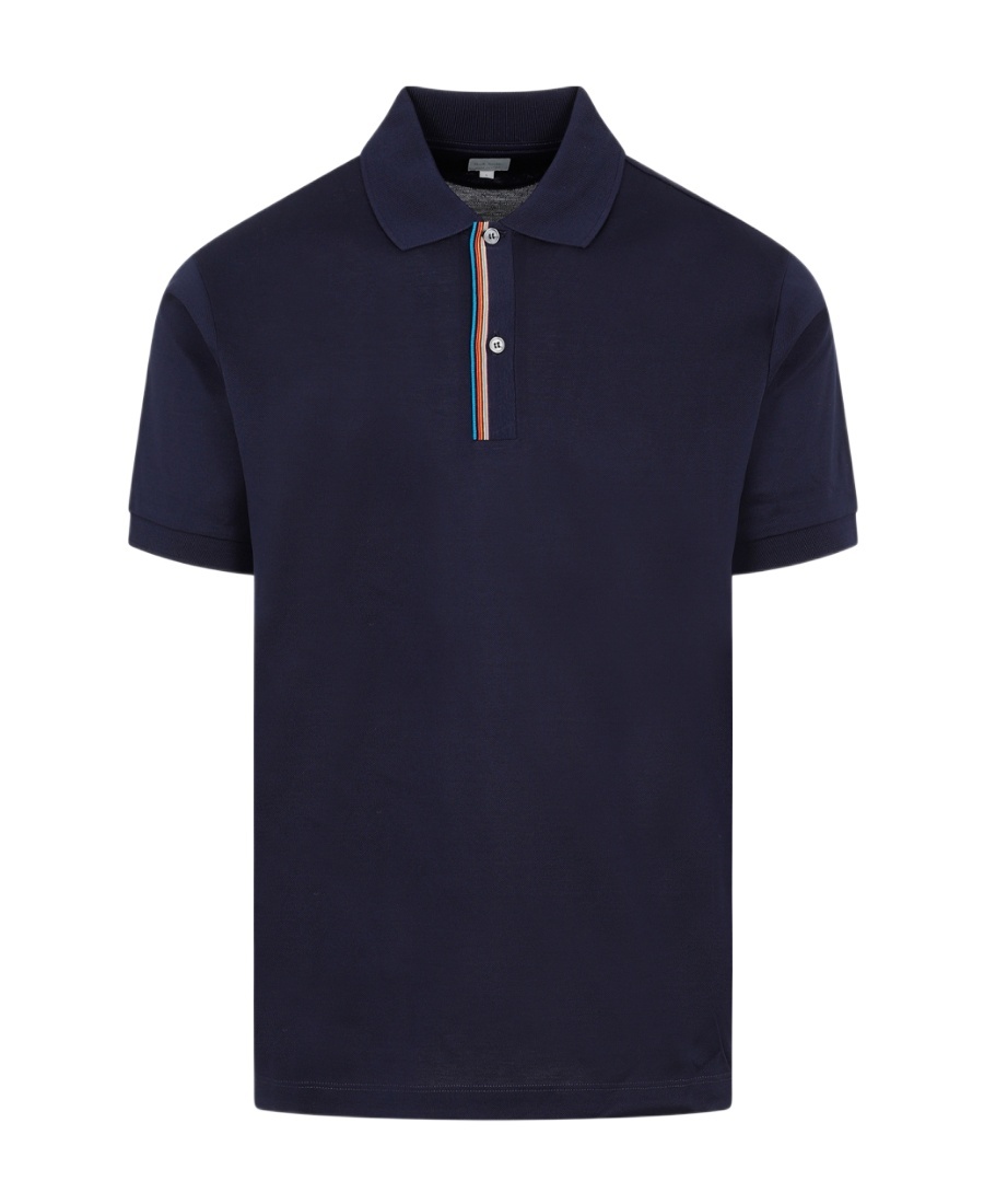 Paul Smith Signature Stripe Cotton Polo Shirt In Black