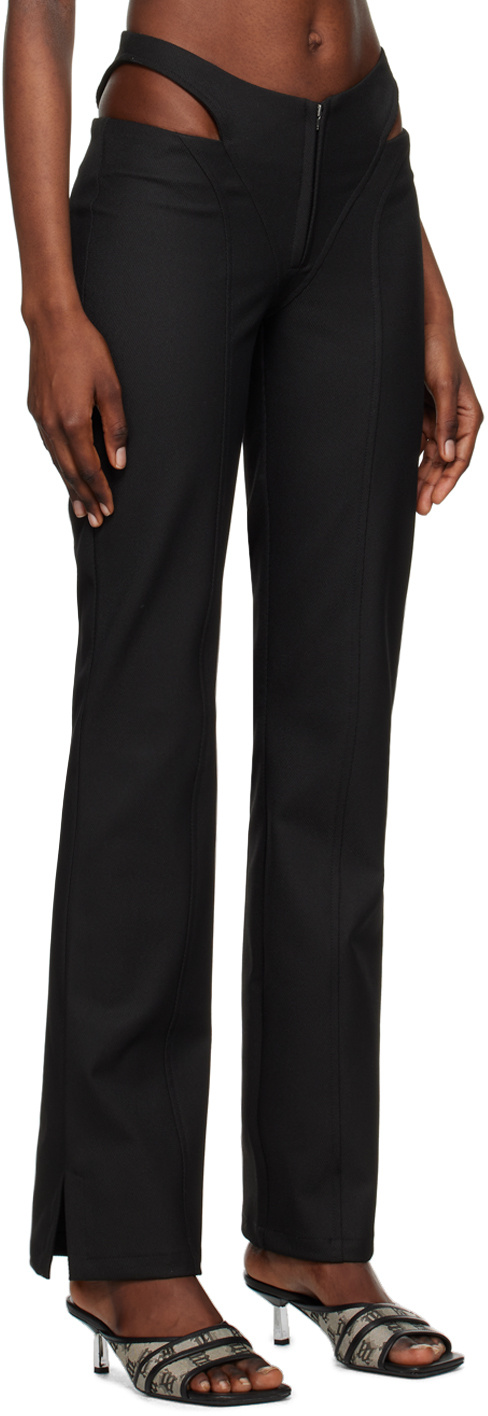 Misbhv Cut-out Straight-leg Trousers In Black
