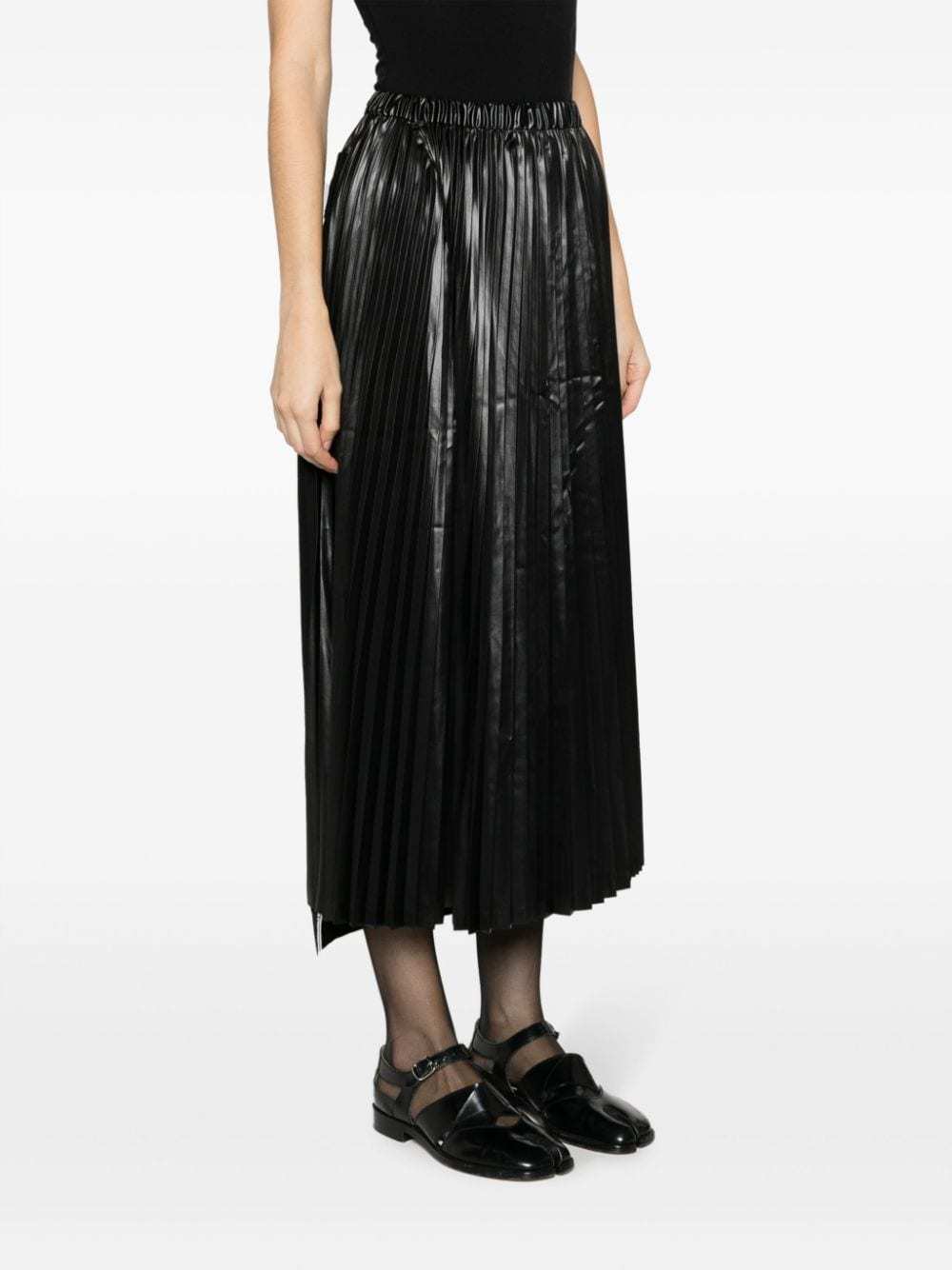 Junya Watanabe Pleated Layered Cropped Trousers In Black