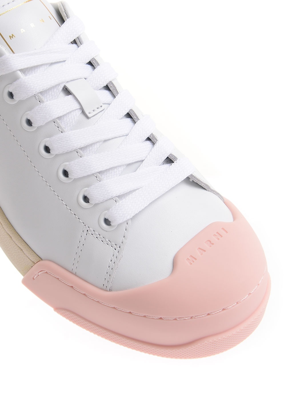 Marni Dada Bumper Sneaker In White And Pink Leather