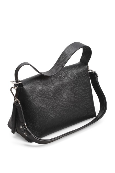 Shop Orciani Flip Shoulder Bag In Black