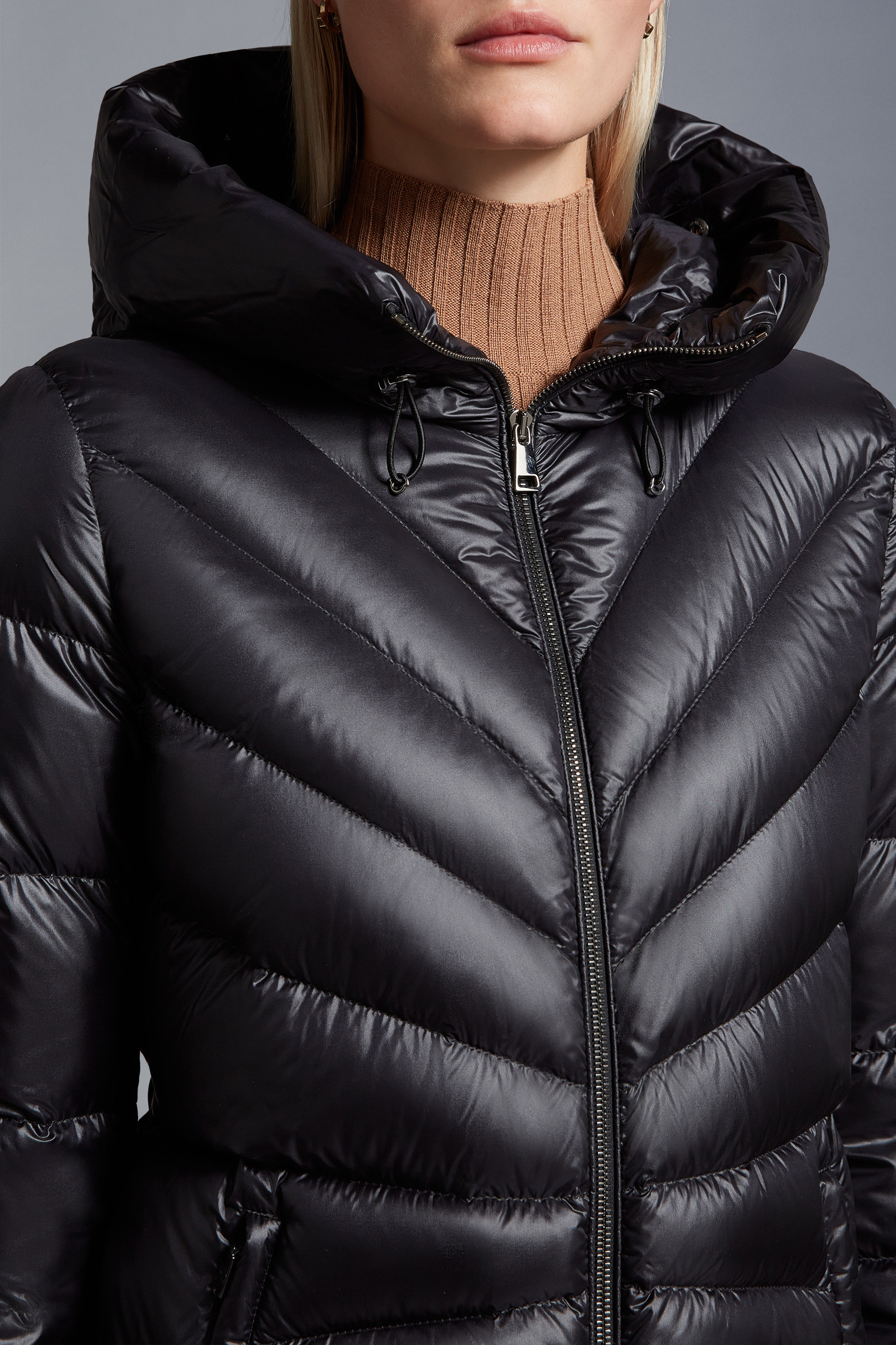Shop Moncler Chandre Long Down Jacket In Black