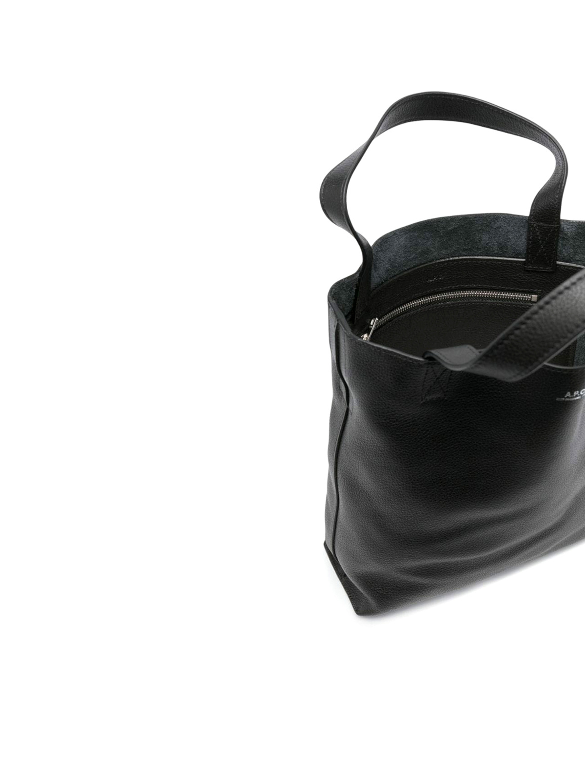 Apc Small Maiko Leather Tote Bag In Black