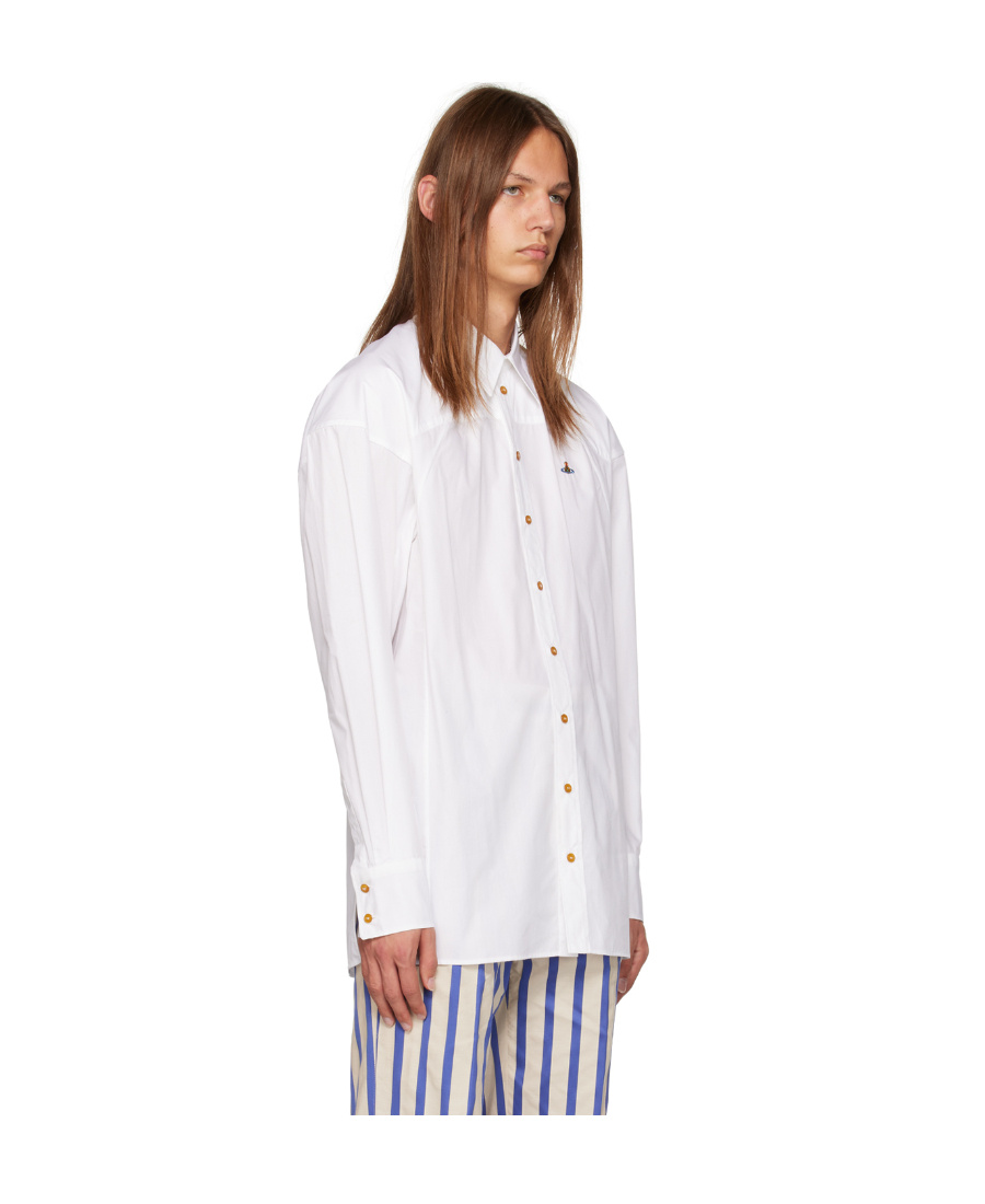 Vivienne Westwood Shirt With Subtle Orb Embroidery And Tailored Fit In White
