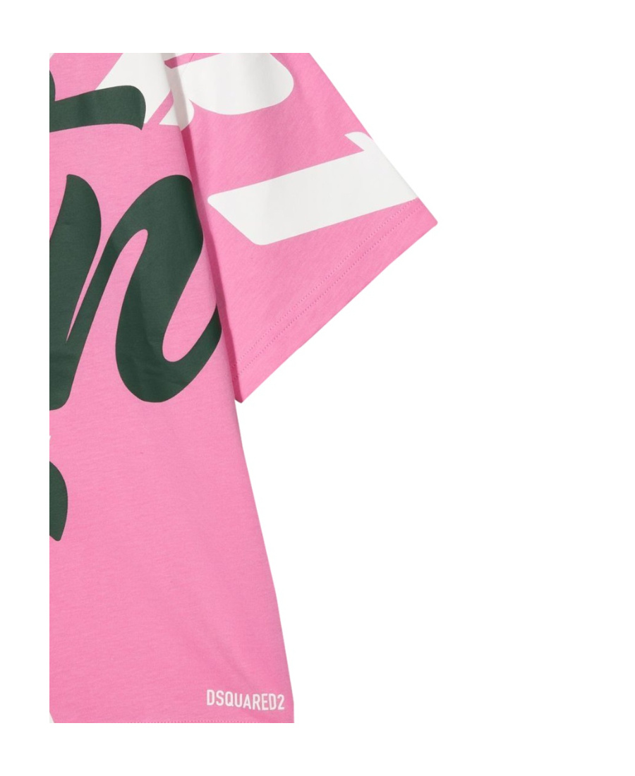 Shop Dsquared2 Kids Allover Writing Printed T-shirt In Pink