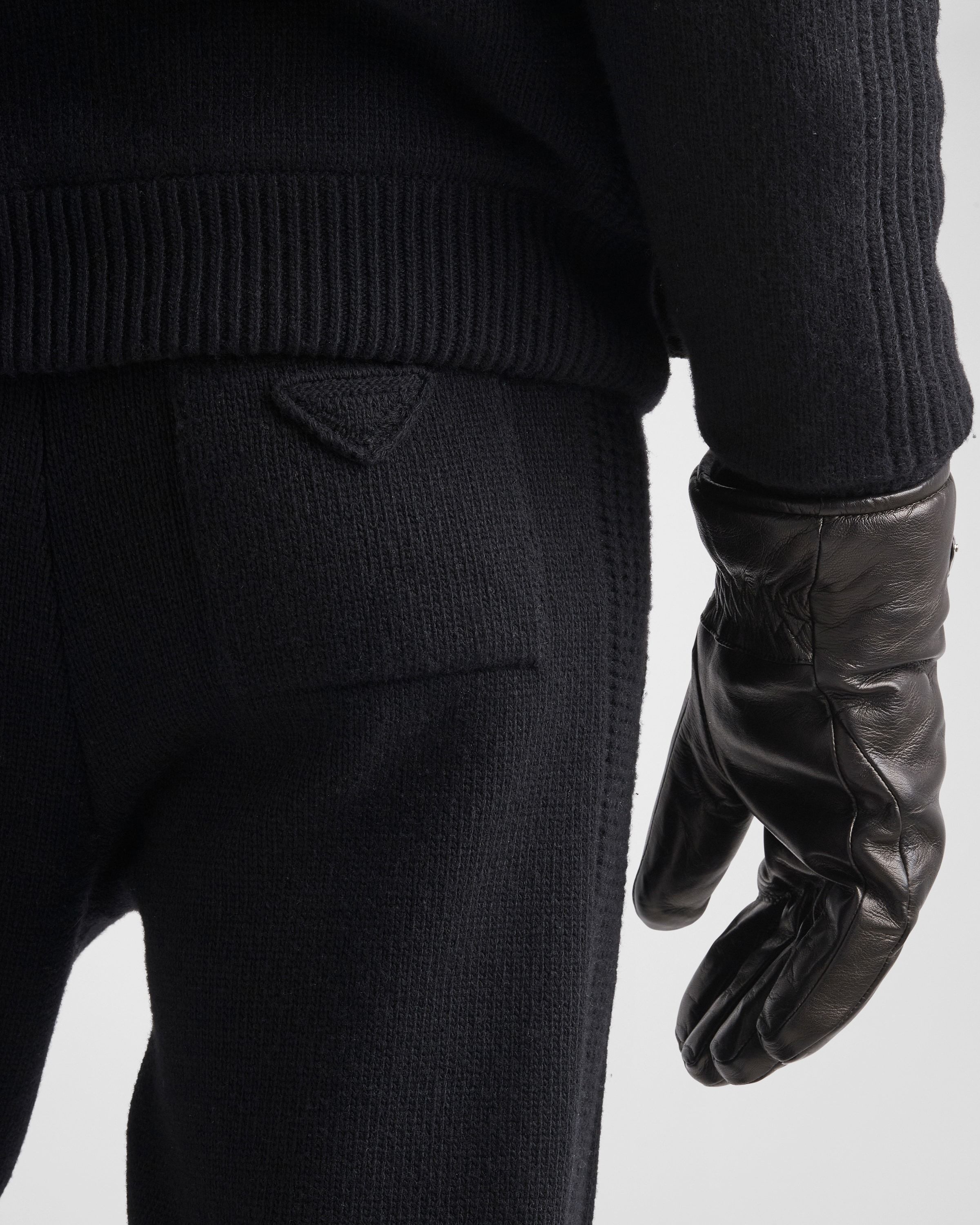 Prada Fine-knit Cashmere Track Pants In Black