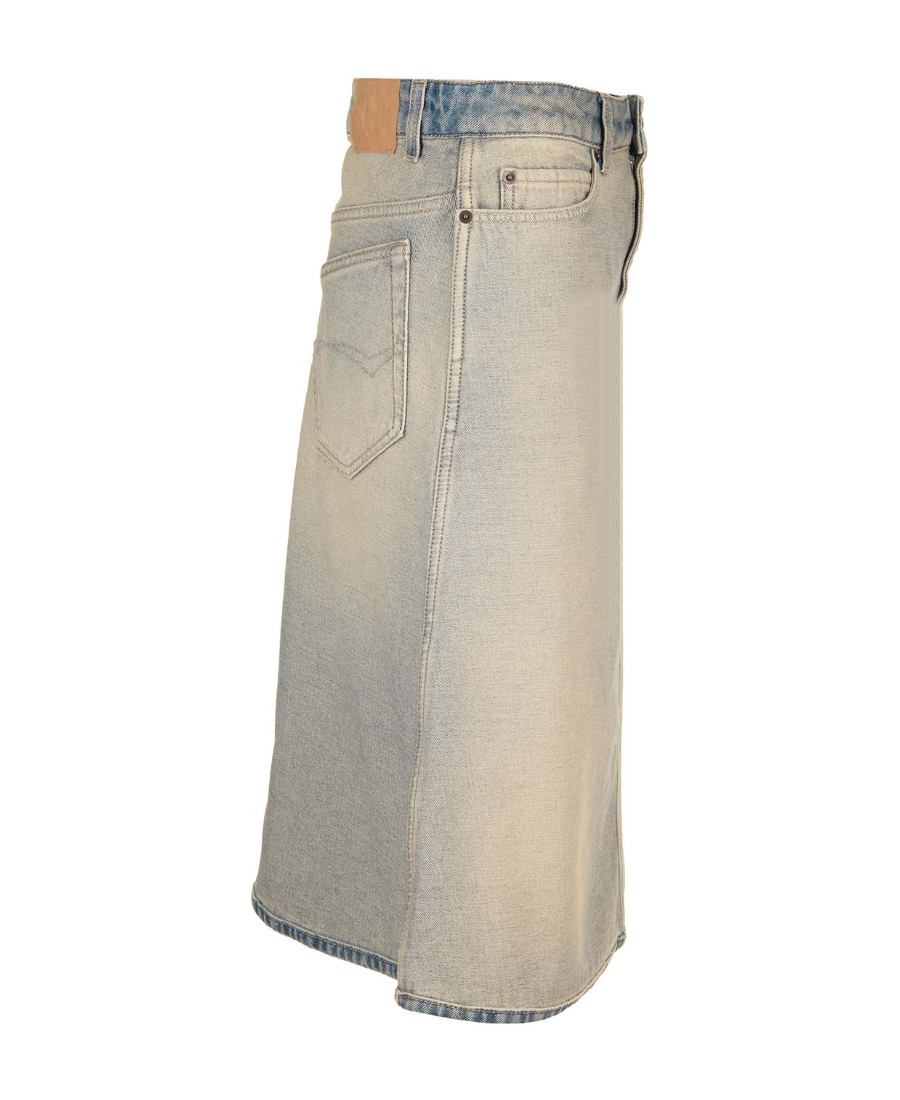 Shop Balenciaga Denim Short Skirt In Nude