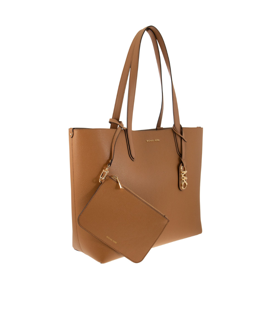 Michael Kors Large Eliza Logo-lettering Leather Tote Bag In Brown