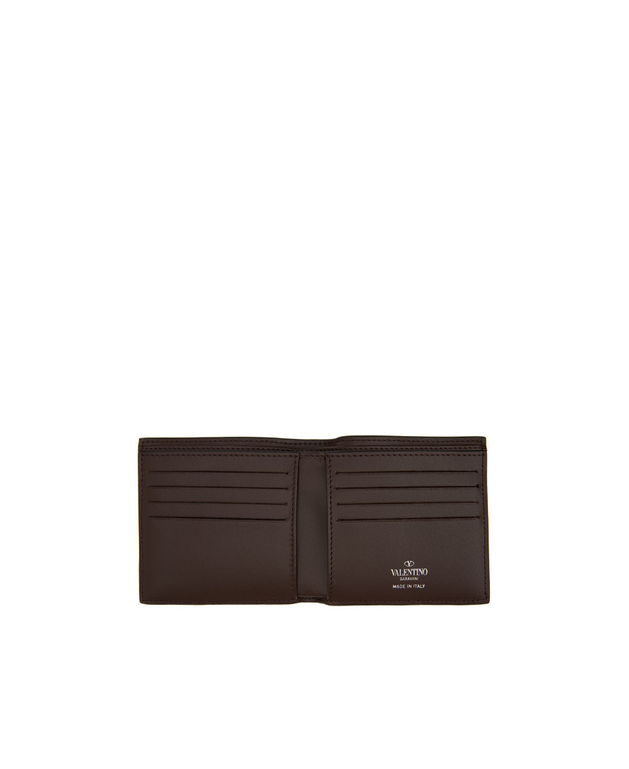 Valentino Logo Printed Wallet In Black