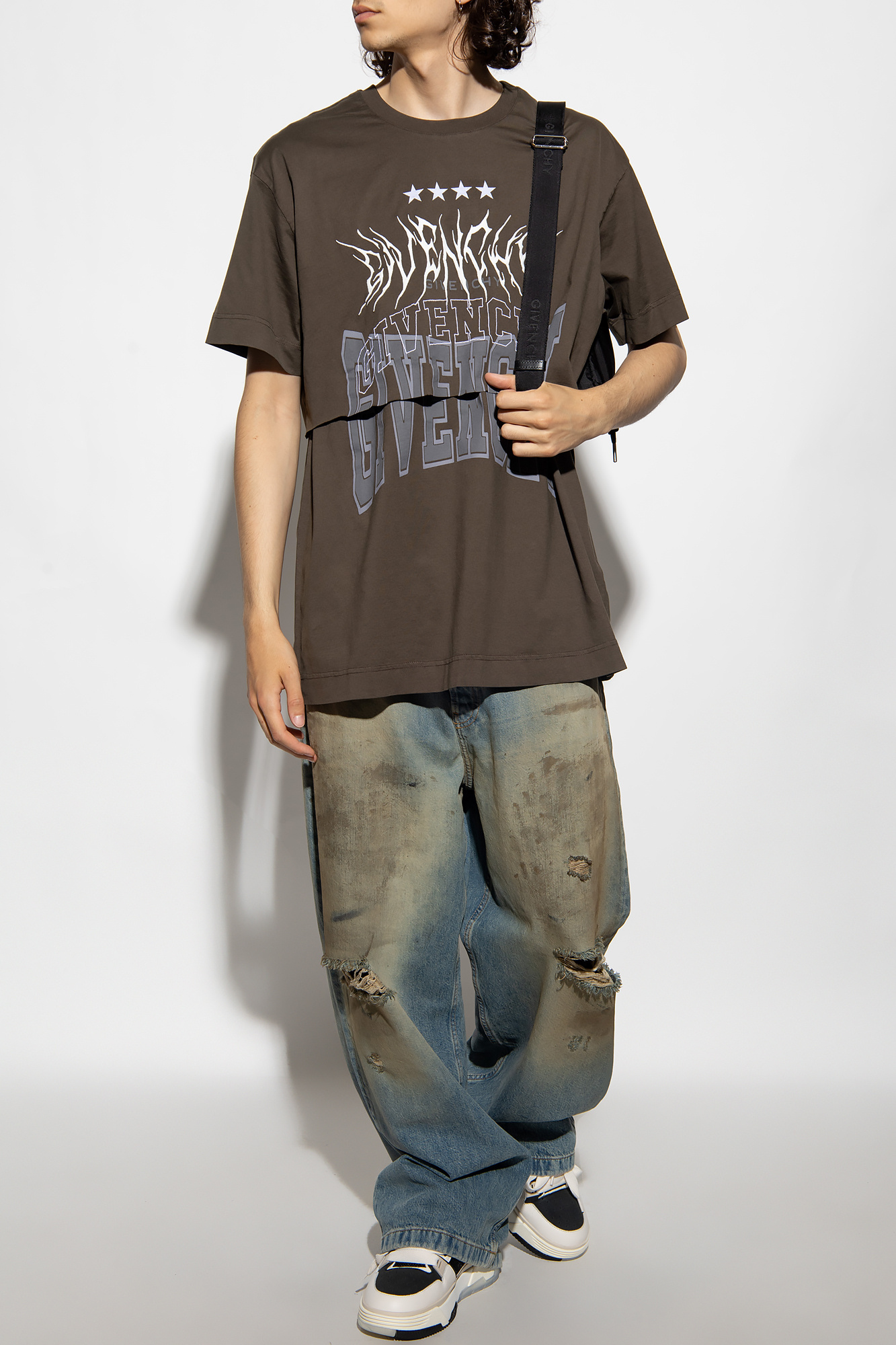 Givenchy Double-sided Logo T-shirt In Brown