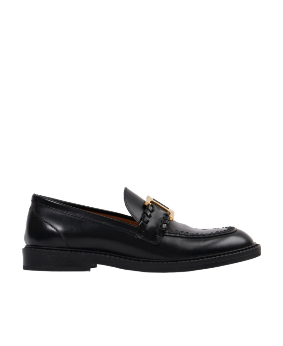 Chloé Marcie Black Brushed Calf Leather Loafer In Black
