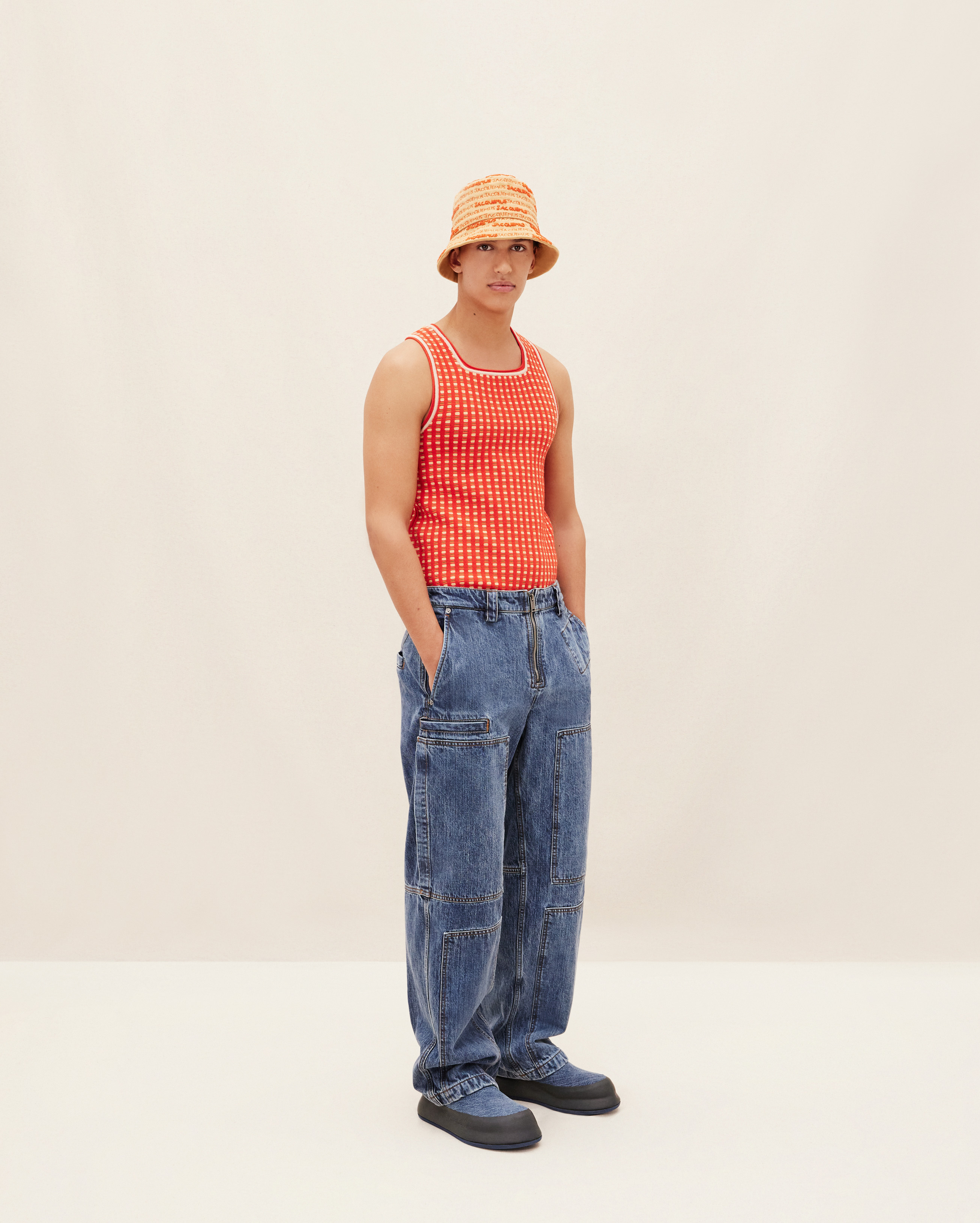Jacquemus Le De Nimes Cargo Jeans In Blue