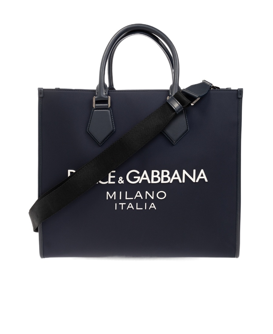 Dolce & Gabbana Large Coated Logo Tote Bag In Black