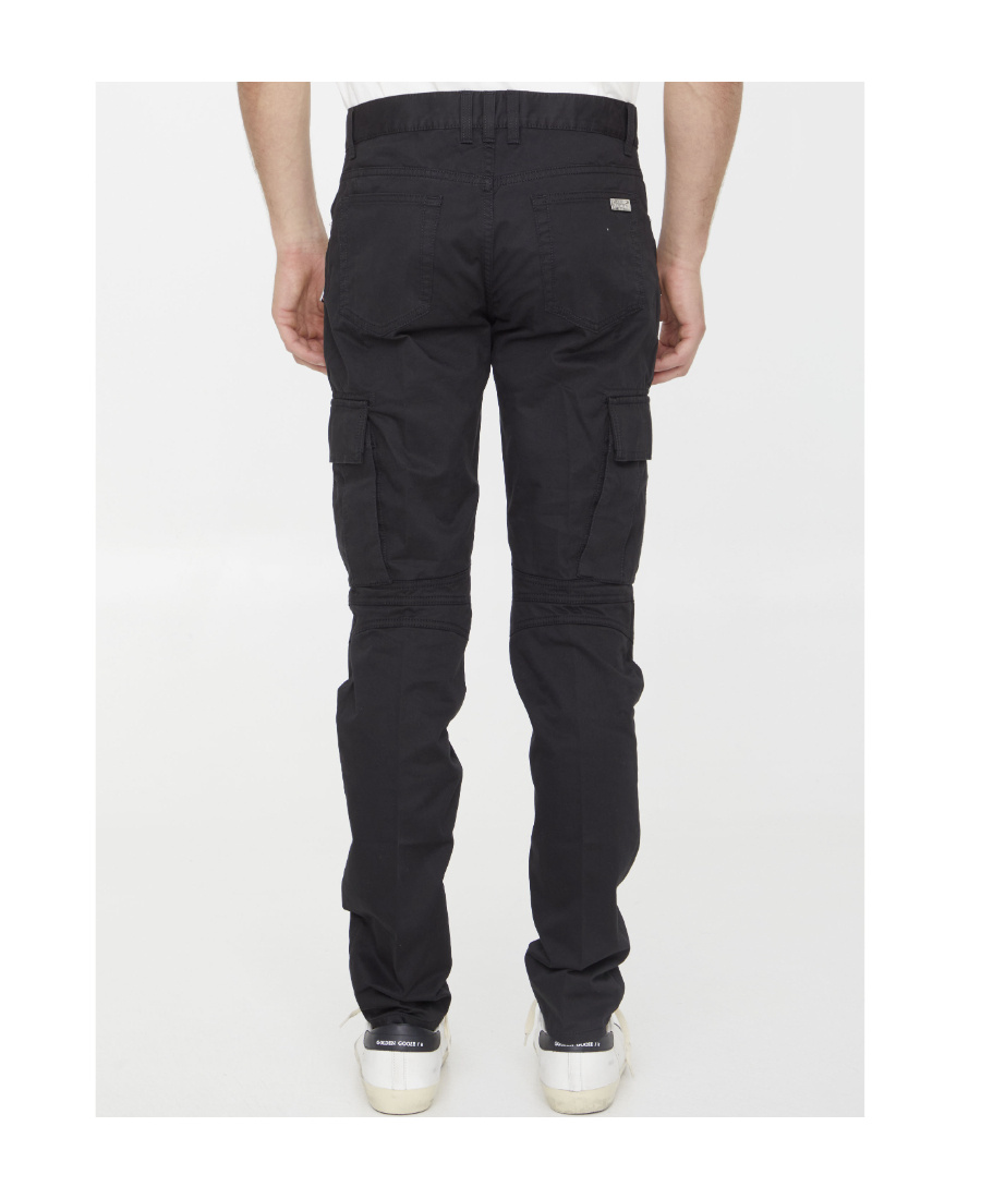 Shop Balmain Zip-detail Skinny-leg Trousers In Black
