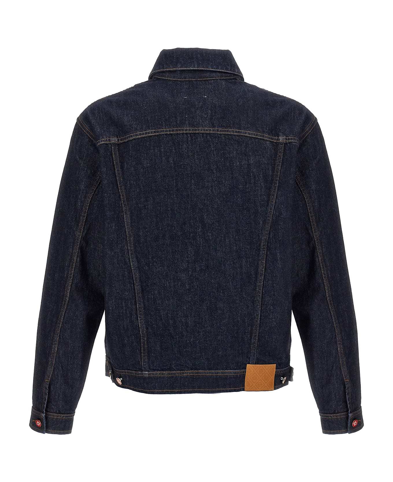 Casablanca Embroidered Logo Denim Jacket In Black