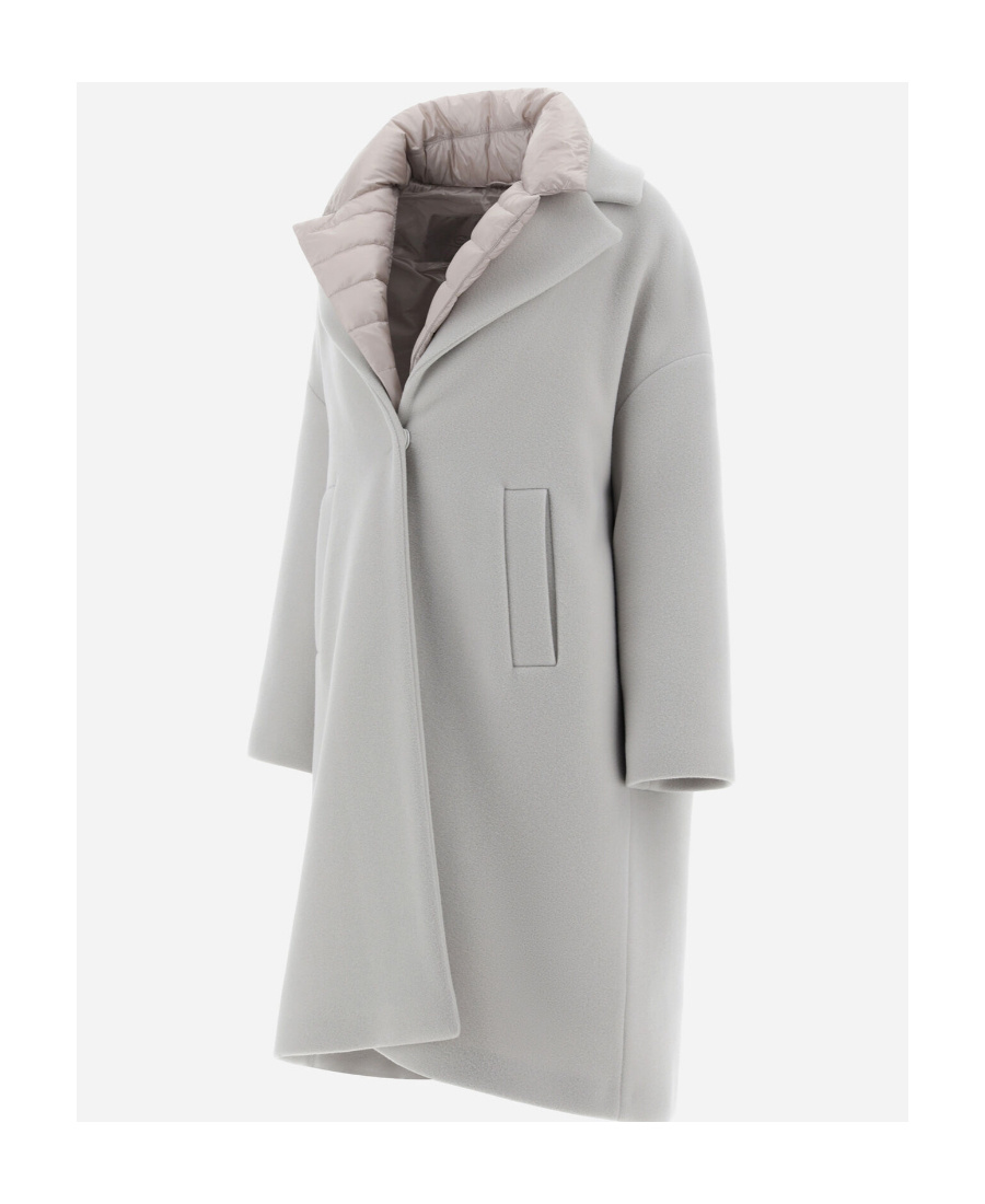 Herno Beige Long Casual Jacket In Gray