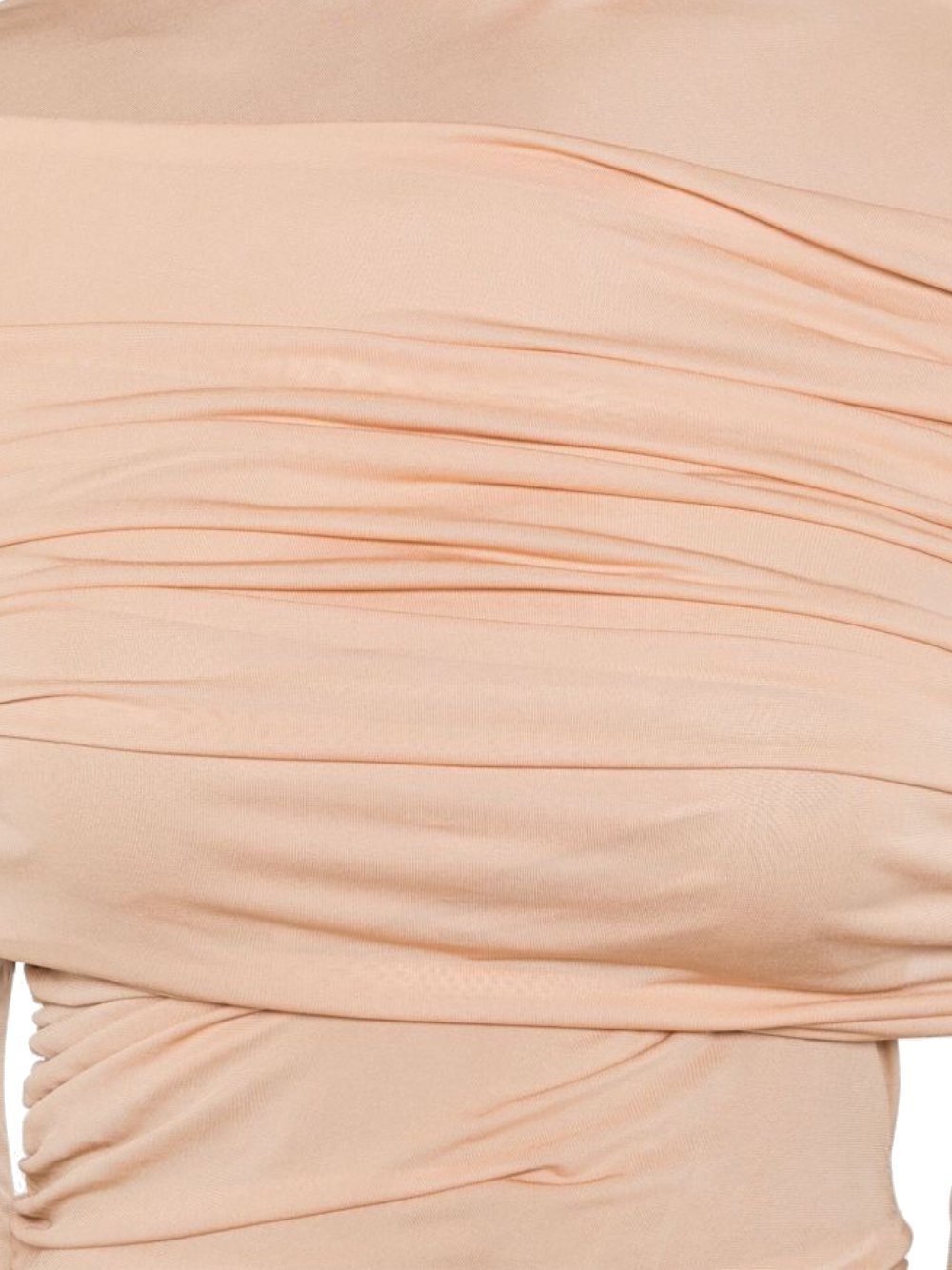 Mugler Ruched Top In Nude