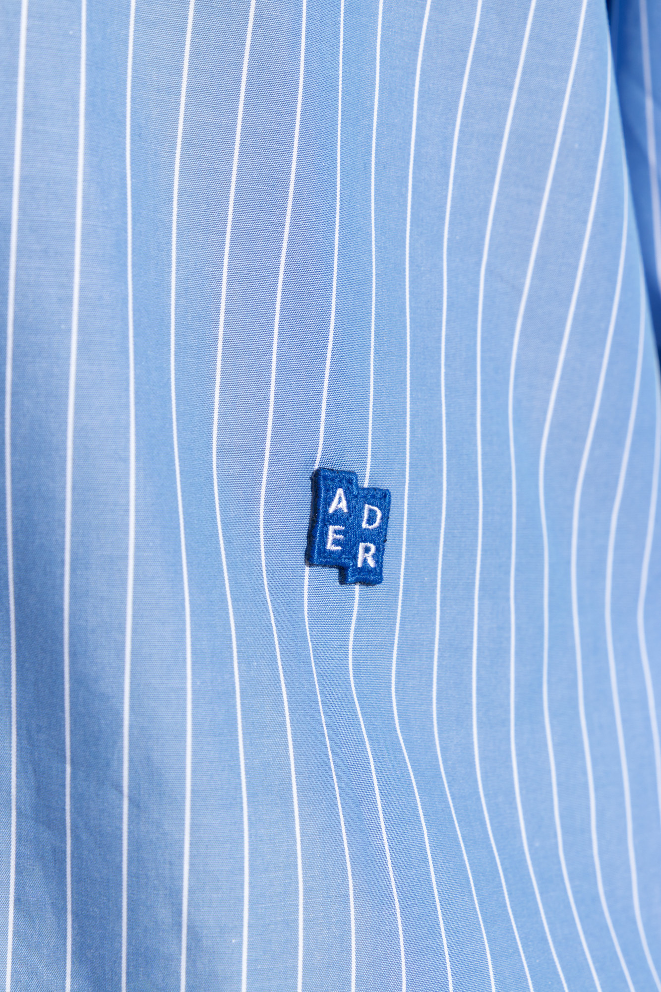 Ader Error Striped Shirt In Blue