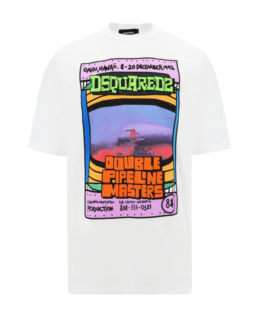 Shop Dsquared2 Graphic-print Cotton T-shirt In Multicolor