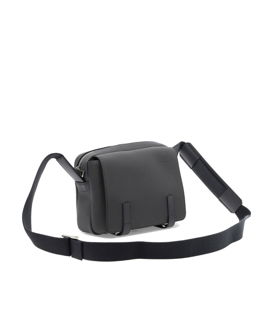 Loewe Mini Puzzle Leather Shoulder Bag In Black