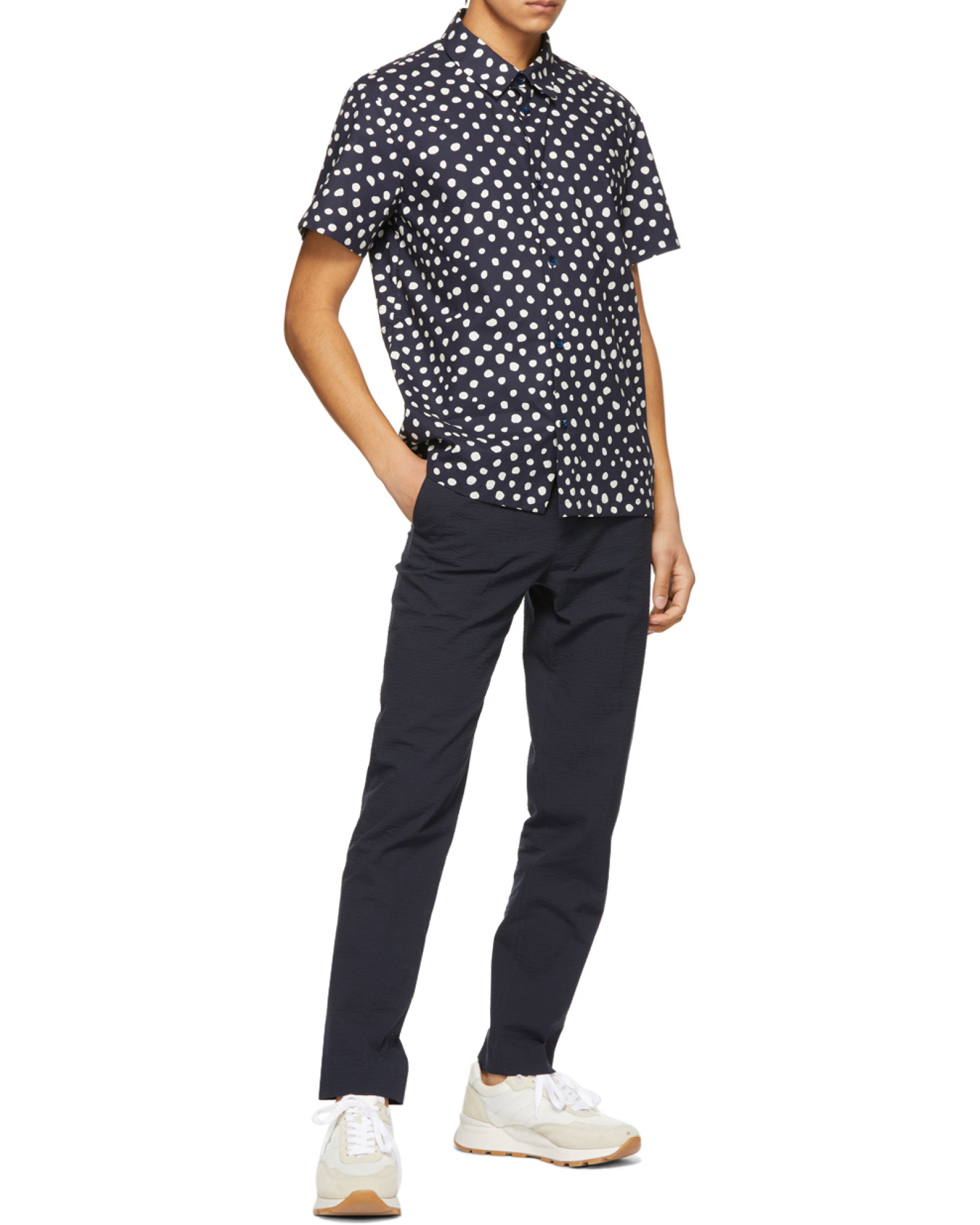 Harmony Paris Textured Slim-fit Trousers In Black