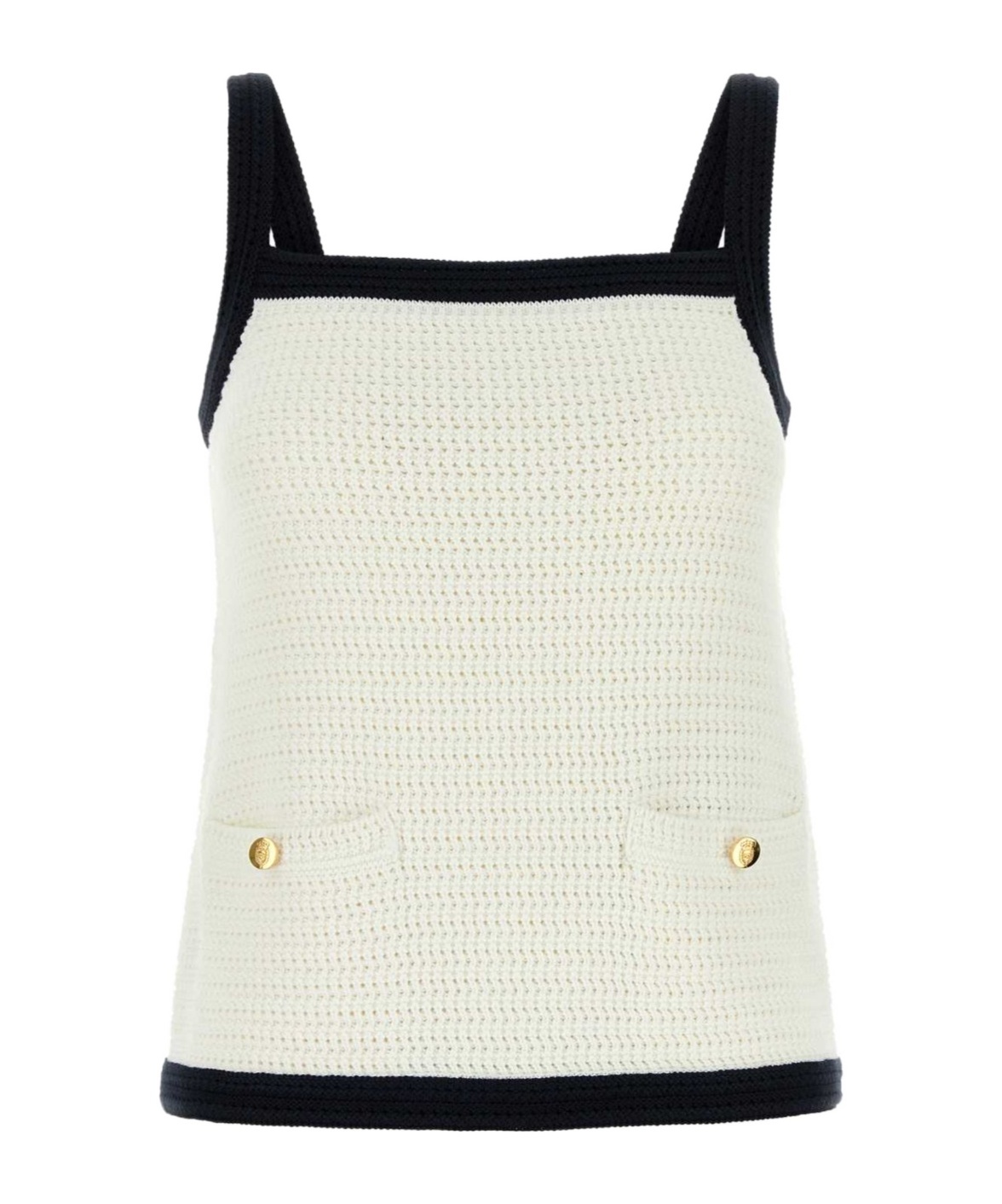 Gucci Canotta In Crochet Stretch Bianco Donna In White