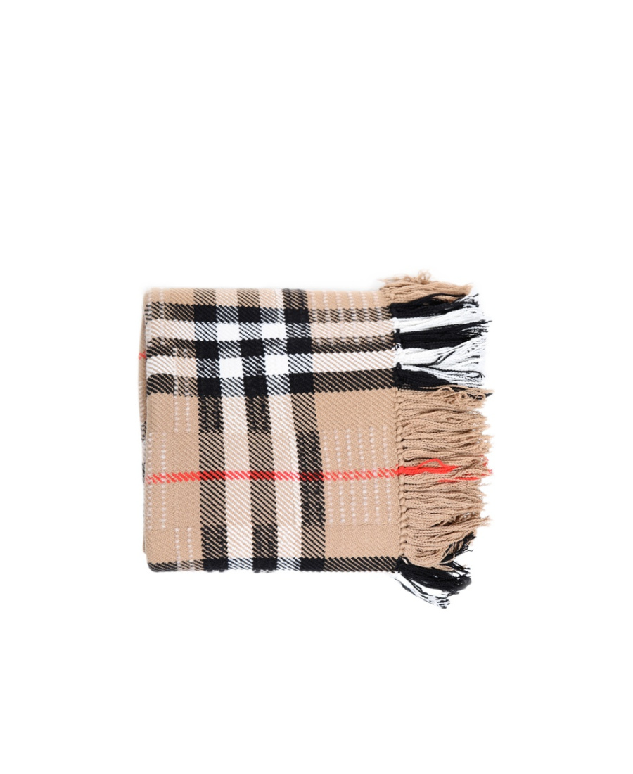 Burberry Vintage Check Knit Scarf In Nude