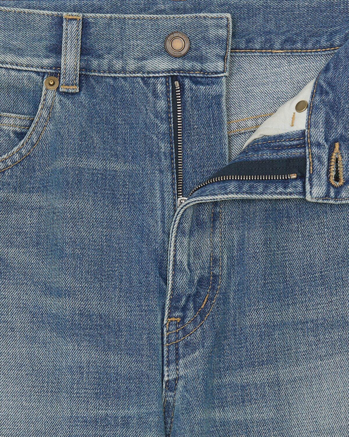 Shop Saint Laurent 70's Jeans In Authentic Medium Blue Denim