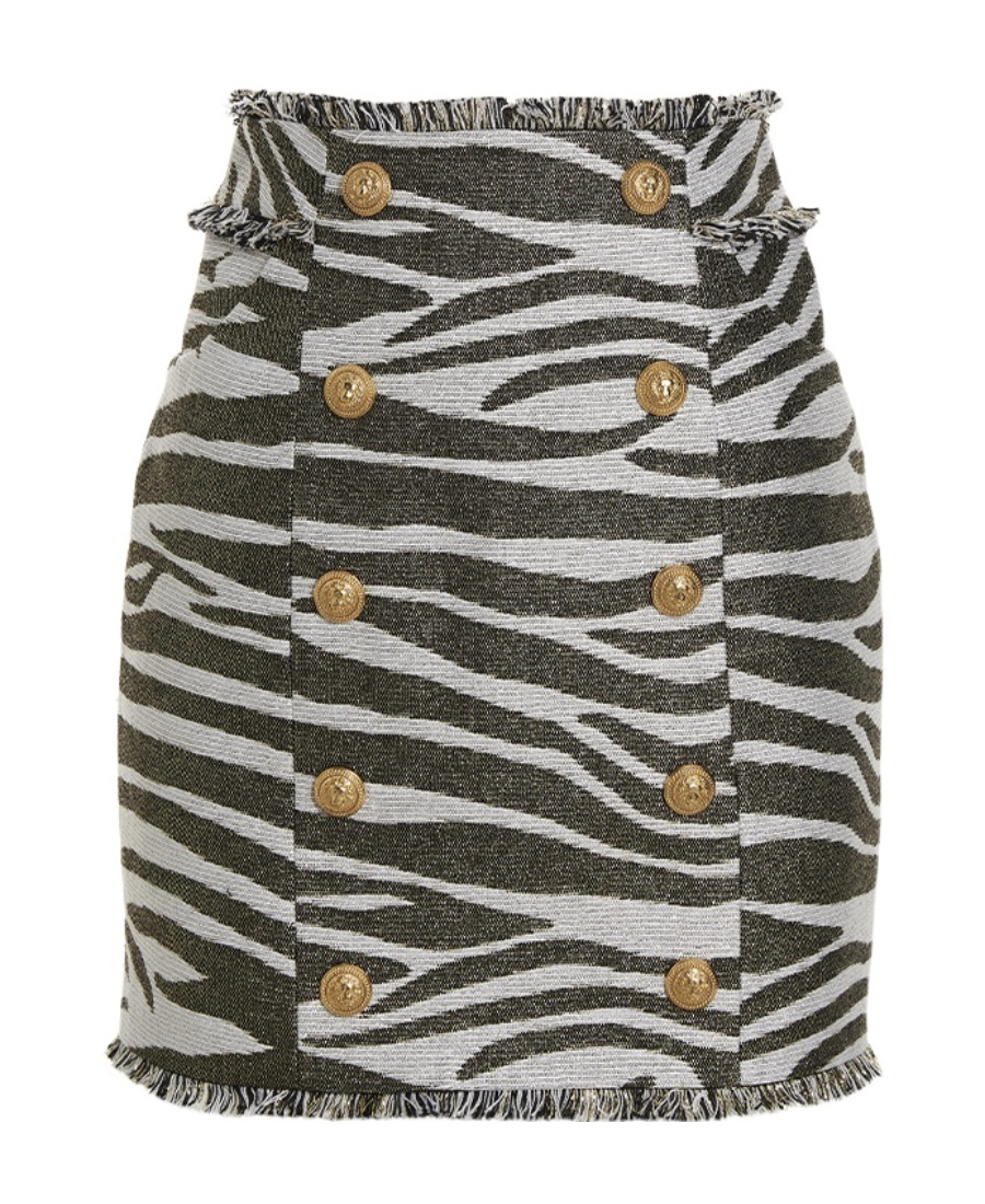 Balmain Lurex Zebra Skirts Multicolor In Black