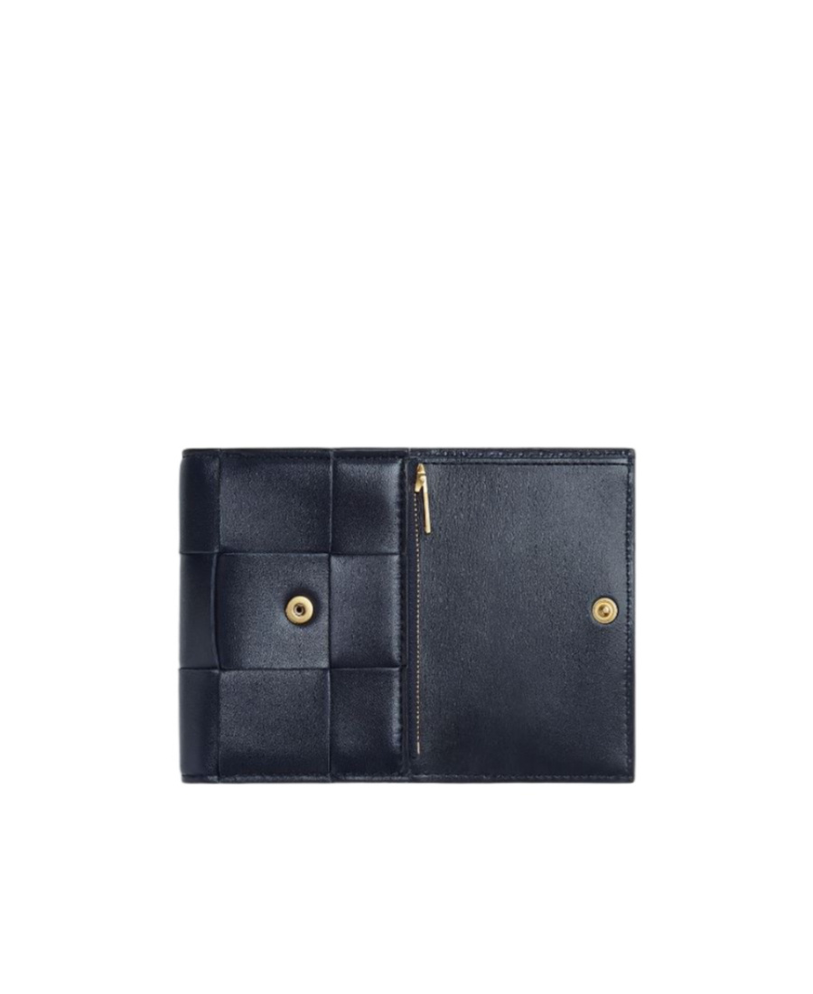 Bottega Veneta Trifold Zip Wallet In Black