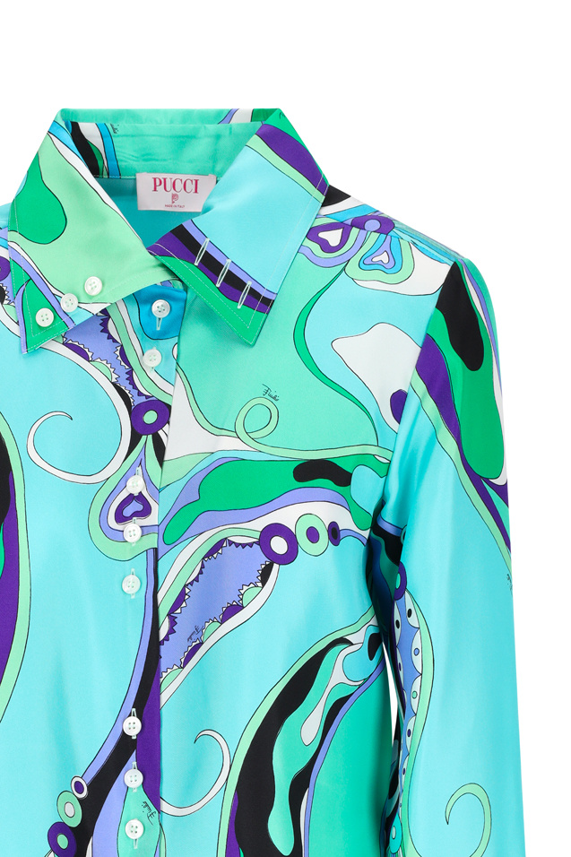 Emilio Pucci Pucci Pattern-printed Cropped Shirt In Multi