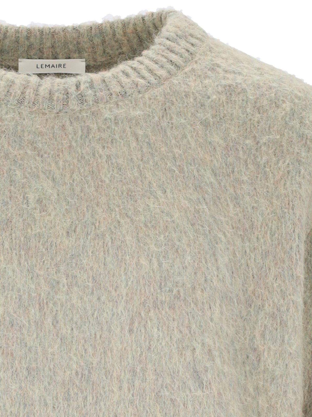 Lemaire Sweater In Melange-effect Brushed Yarn In Gray