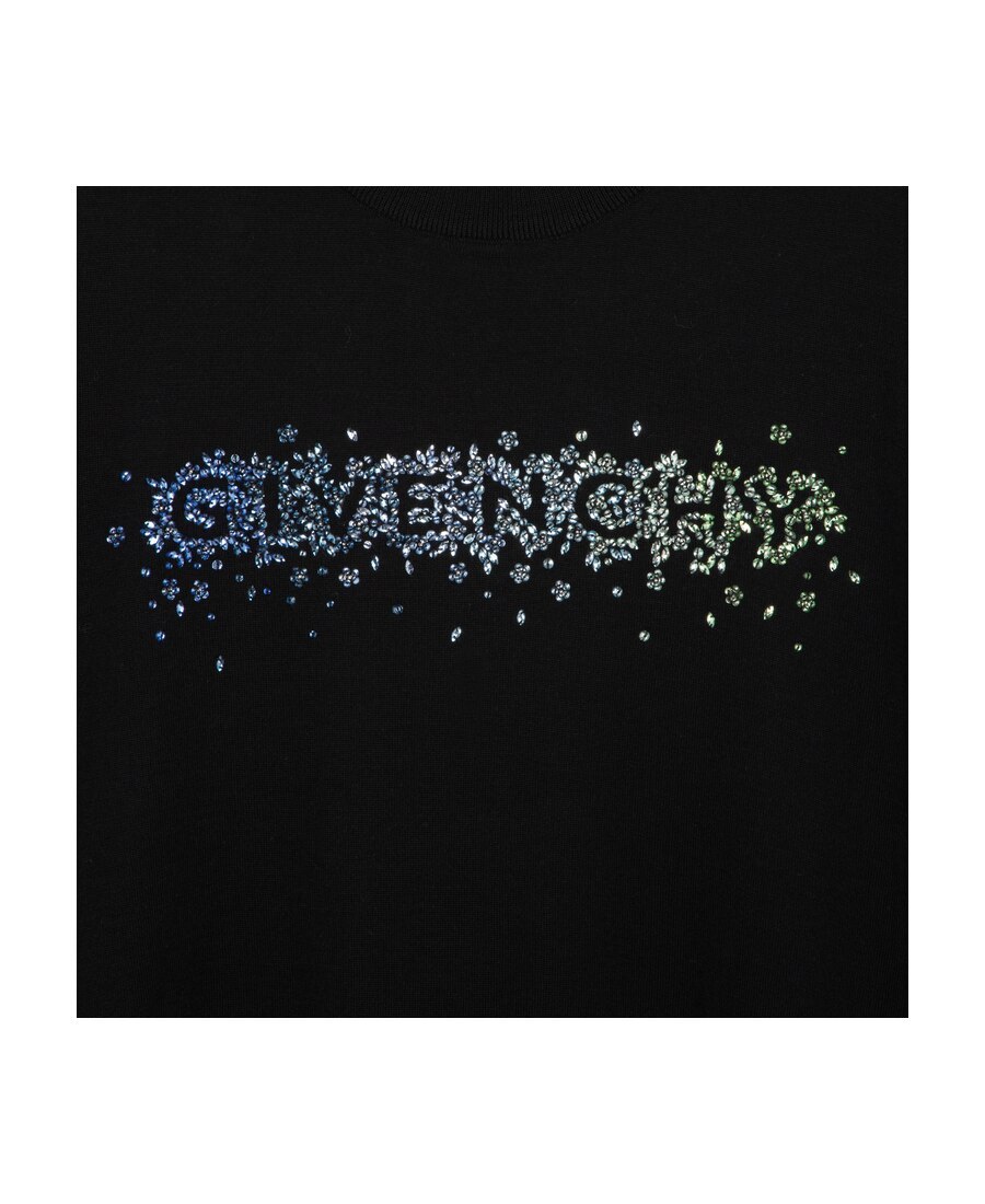 Givenchy Crystal-embellished Logo Jumper In Black