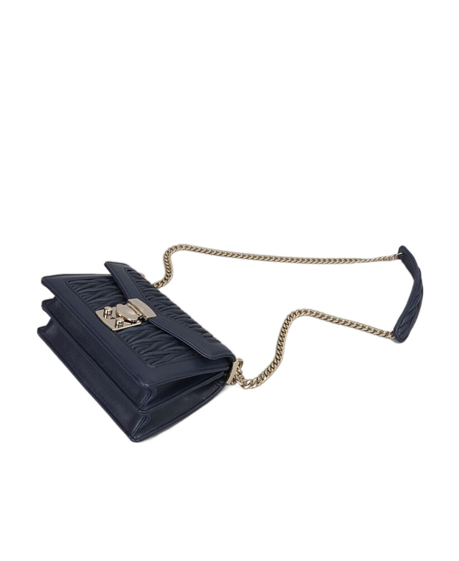 Miu Miu Miu Confidential Logo Shoulder Bag In Blue