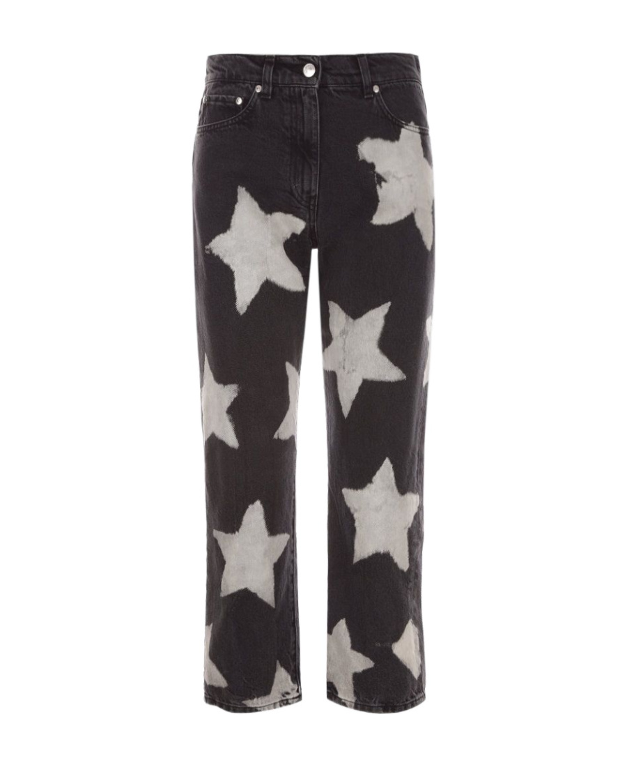 Msgm Star Print Cropped Jeans