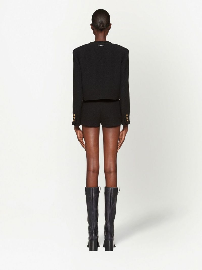 Miu Miu Bouclé Shorts In Black