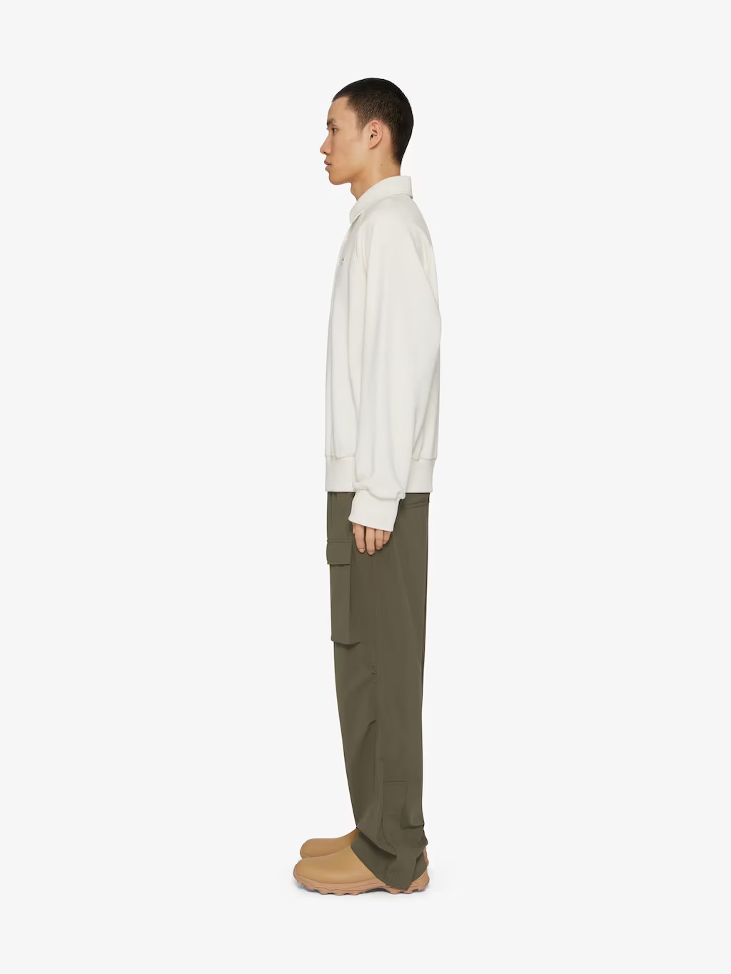 Shop Givenchy Polo In Fleece In White