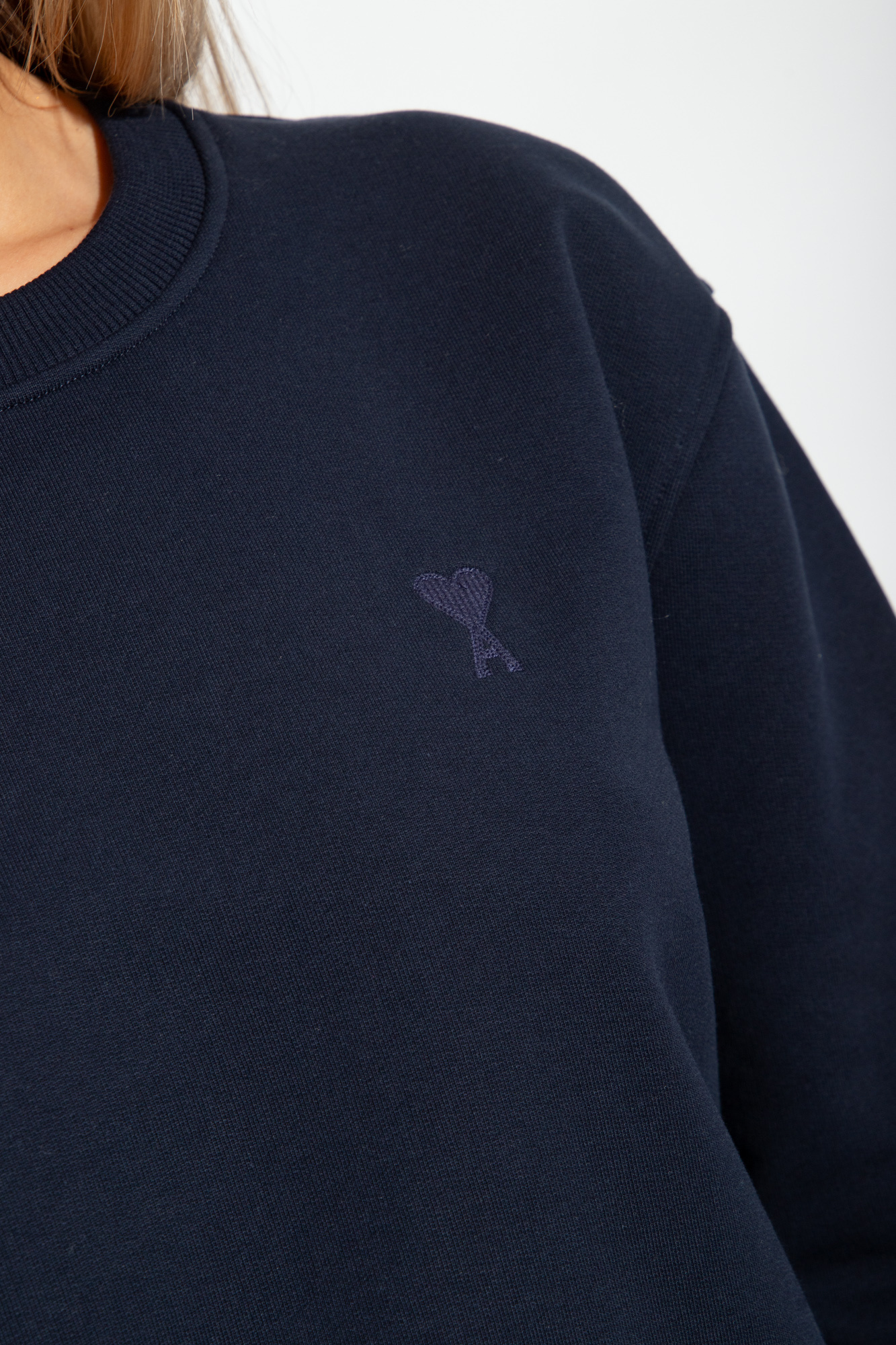 Ami Alexandre Mattiussi Ami Paris Ami De Coeur Crewneck Sweatshirt In Blue