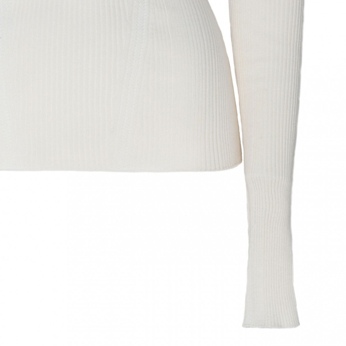 Lanvin Round Neck Long-sleeved Sweater In White