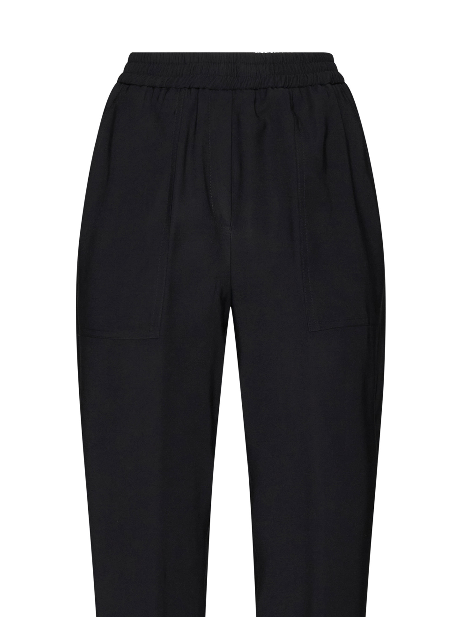 Kaos Elastic Waist Casual Pants In Black