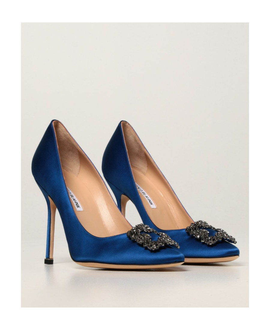 Shop Manolo Blahnik Logo High Heels In Blue