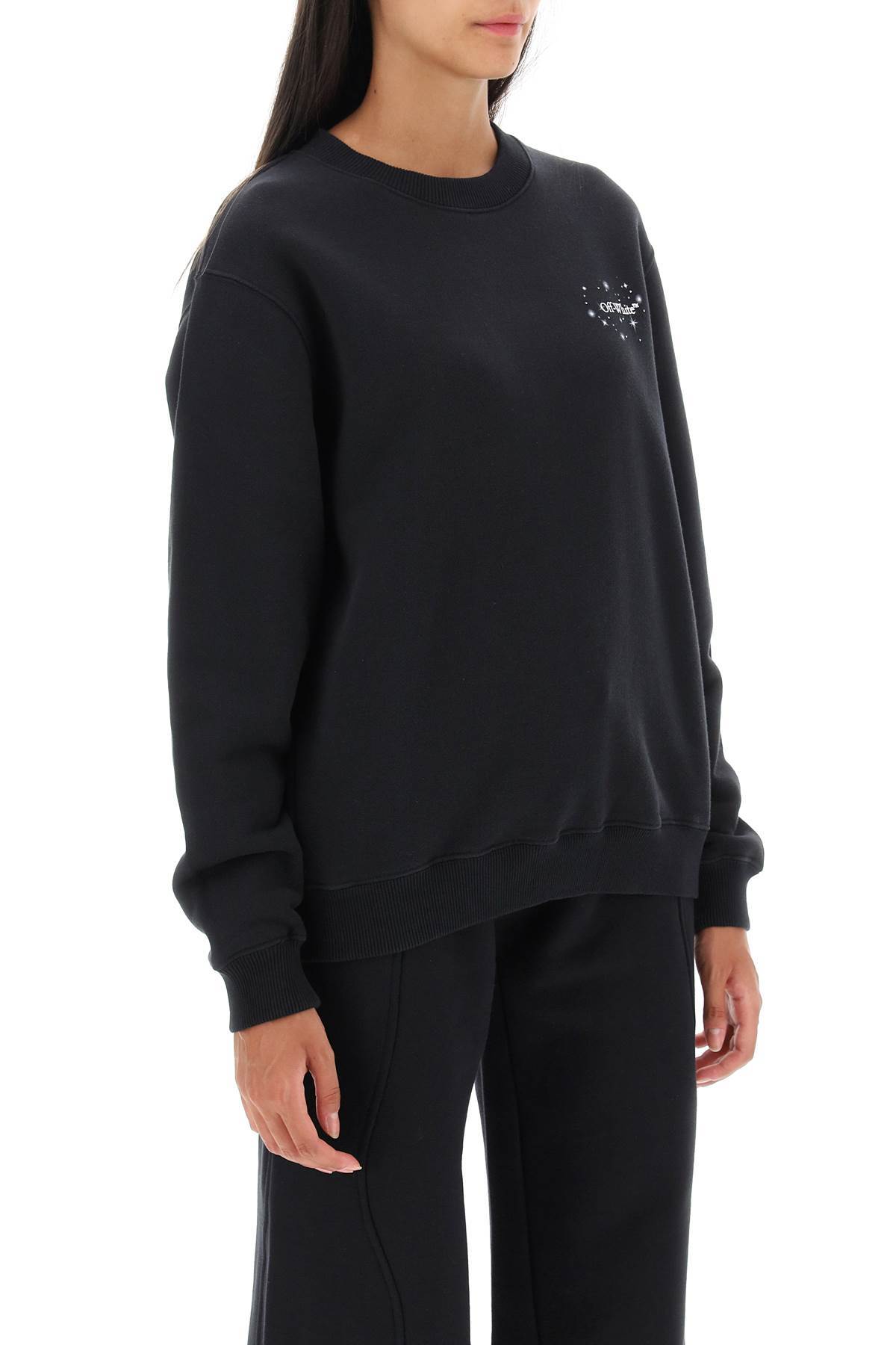 Off-white Bling Stars Arrow Cotton Sweatshirt In Black