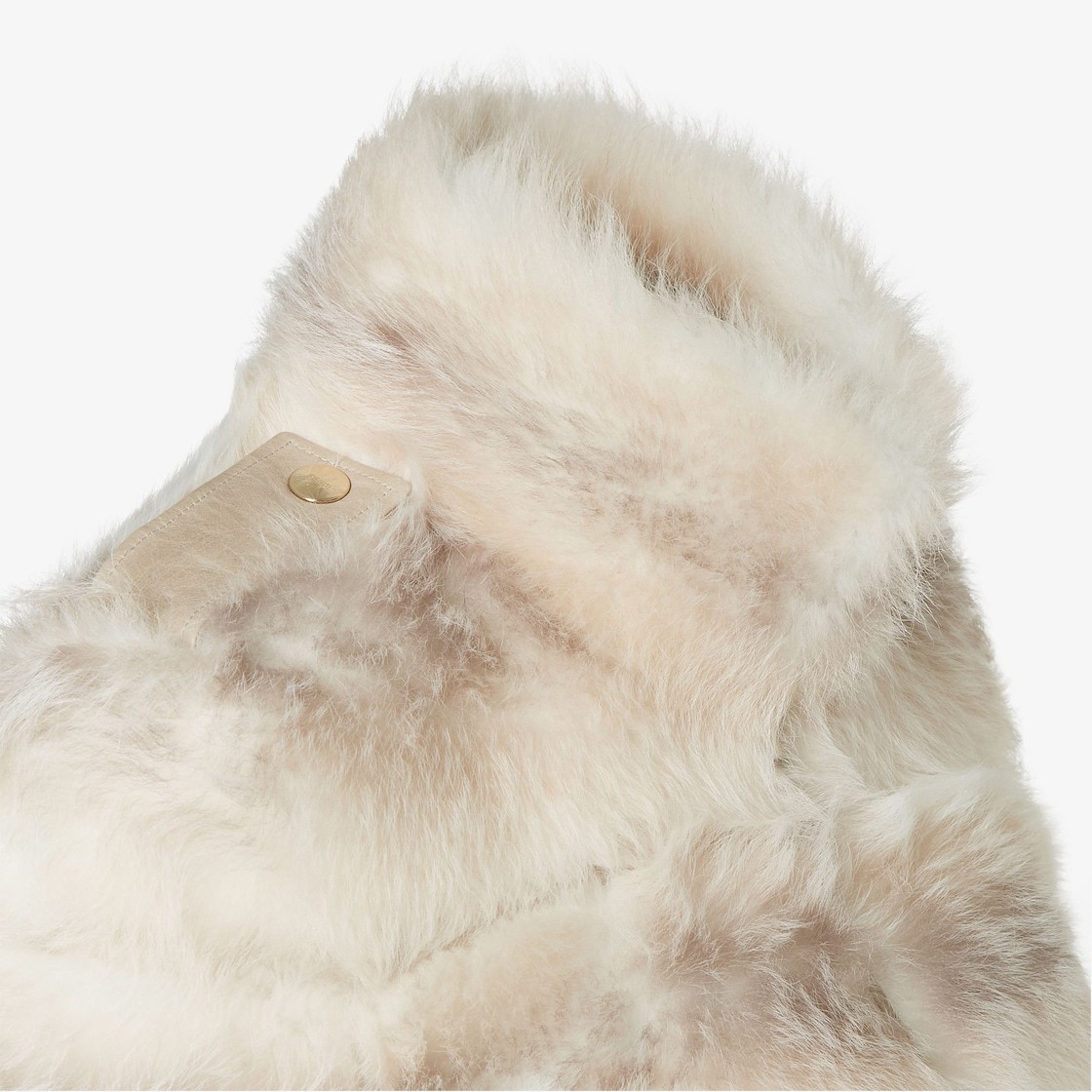 Fendi White Dorsato Shearling Jacket In White
