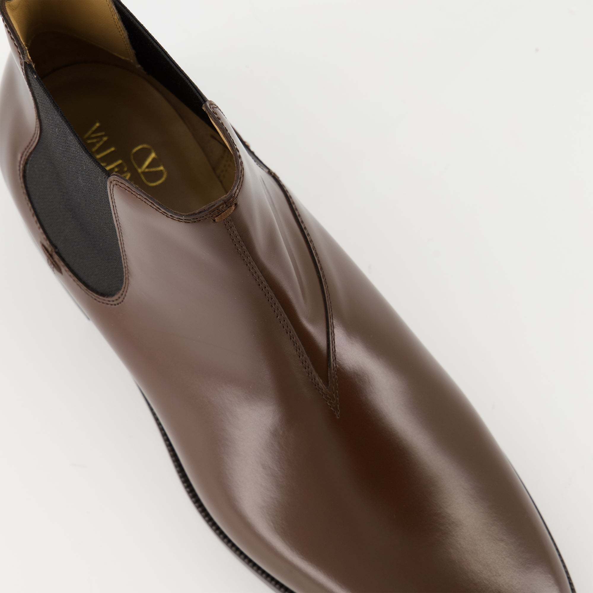 Valentino Round Toe Ankle Boots In Brown