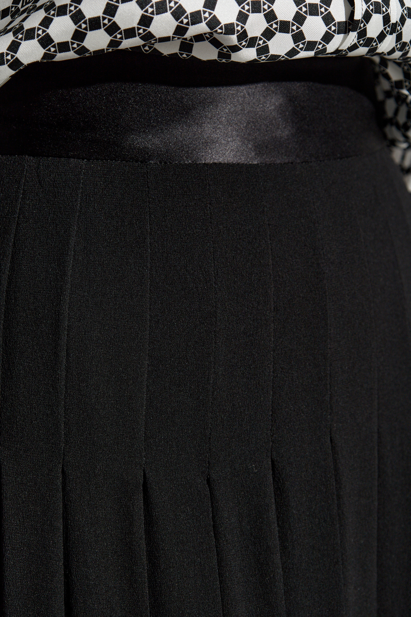 Dolce & Gabbana High Waist Pleated Georgette Midi Skirt In Black
