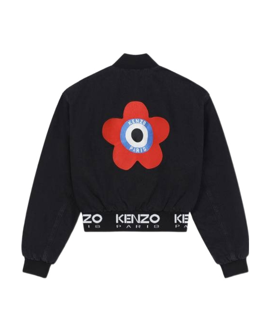 Kenzo Target Boke Flower Zip-up Bomber Jacket In Black