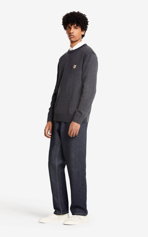 Maison Kitsuné Black Fox Head Long Sleeve T-shirt In Nude