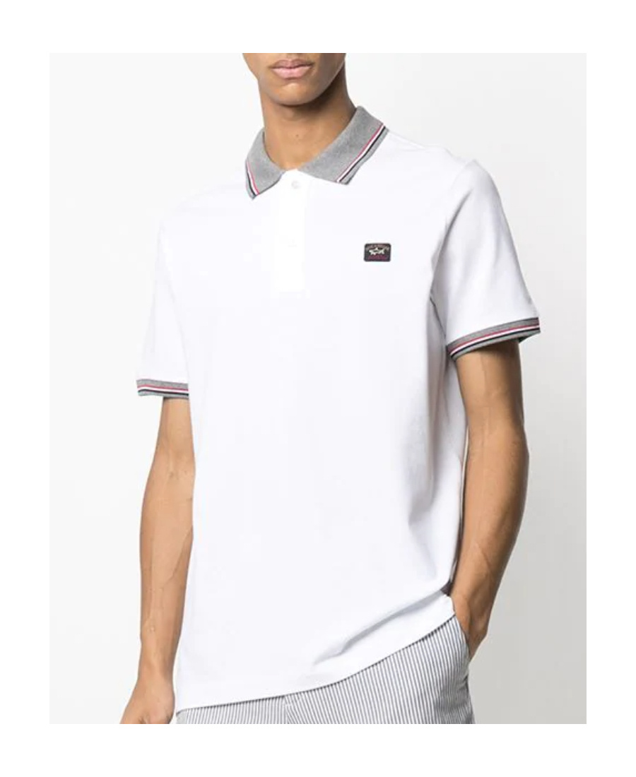PAUL & SHARK TWO-TONE SHORT-SLEEVED POLO SHIRT